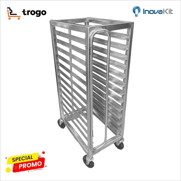 Troli Rak Loyang Stainless Steel 15 Susun