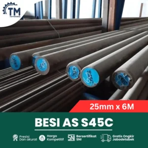 Besi Round Bar AS S45C 25mm x 6M SNI Asental AS Hitam