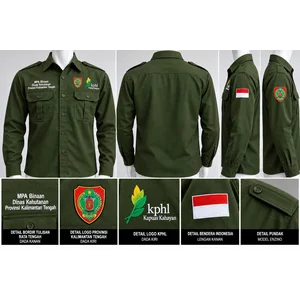PAKAIAN KERJA LAPANGAN WARNA HIJAU ARMY