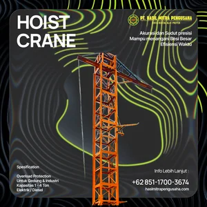 Sewa Hoist Crane Gresik  1 Ton - 4 Ton Harga Terbaik Unit Siap Kirim