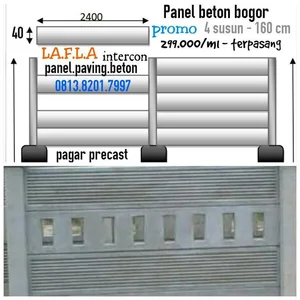 Panel Pagar Beton Precast Terpasang Ukuran 5 Cm X 40 Cm X 240 Cm