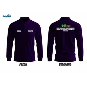 POLO BERKERAH WARNA UNGU TUA - BORDIR