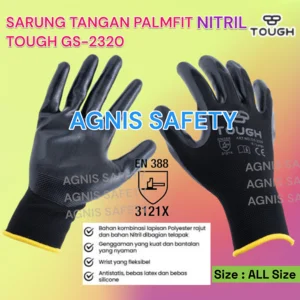TOUGH Safety Glove GS-2320 Anti-static, Polyester Coating, Nitrile.