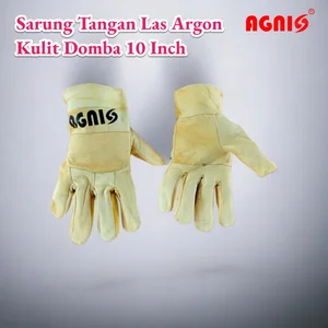 AGNIS Argon 10 Inch Genuine Garut Sheep Leather Welding Gloves Yellow