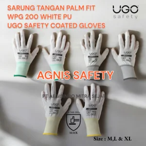 UGO Palm Fit White PU Coated Gloves WPG200
