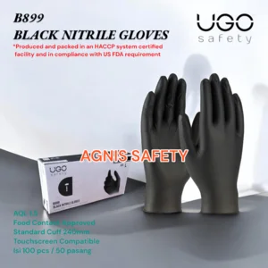  Black Nitrile Safety Gloves UGO B899