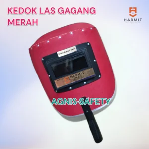 HARMIT Welding Mask with Handle – Red Welding Helmet for Protection