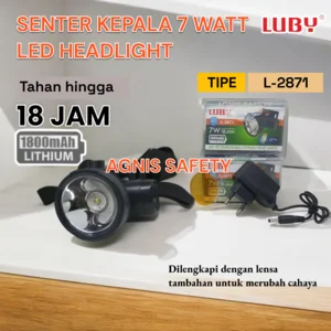 LUBY Senter Kepala LED RECHARGEABLE HEADLAMP 7 Watt Type L2871 Alat Safety Lainnya