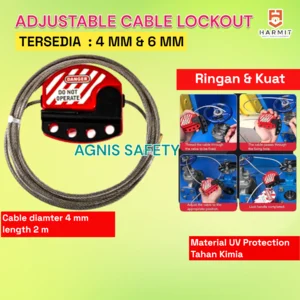 HARMIT Multipurpose Cable Lockout – Adjustable Safety Lock with Padlock (6mm)