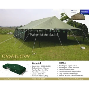 TENDA PLETON REGU TNI - TENDA KOMANDO BARAK MILITER UKURAN 6M X 14M