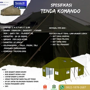 TENDA KOMANDO REGU - TENDA PRAMUKA TNI BARRAK UKURAN 4X6