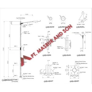 TIANG PJU OCTAGONAL 7 METER SINGLE ORNAMENT LINEAR