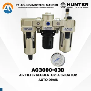HUNTER AC3000-03D (Drat 3/8") AIR FILTER REGULATOR LUBRICATOR AUTO DRAIN