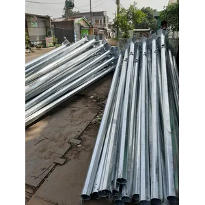 TIANG PJU Oktagonal Single Parabola (Tiang Bawah & Tiang Atas) 9 Meter