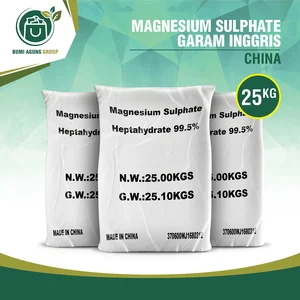 Garam Inggris / Epsom Salt PURE 100% / Magnesium Sulphate/Garam Inggris Murni untuk Tanaman/' Rendaman Kaki dan Spa/25kg 1karung