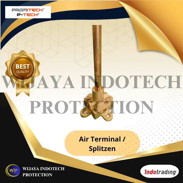 Air Terminal / Splitzen Batang tembaga penangkal petir P-Tech