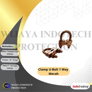 Clamp U-Bolt 1 way merah Clamp Grounding
