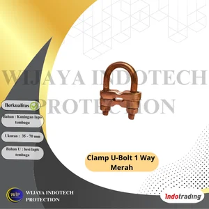 Clamp U-Bolt 1 way merah Clamp Grounding