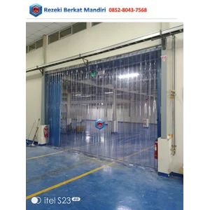 Tirai Plastik Pvc Bening Blue Clear 20cm 2mm