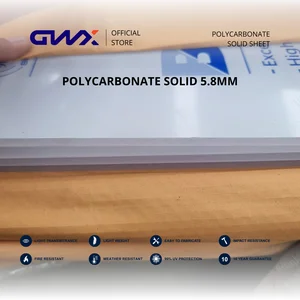Atap dan Sekat Polycarbonate Solid Sheet GWX 5.8 MM Panjang (Meter) 2.44M Atap Transparan Kanopi Sliding Polos Clear Roofing