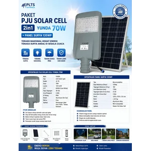 Lampu pju jalan tenaga surya Two in one 70Watt YUNDA