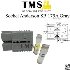 SOCKET ANDERSON SB175A - GRAY / SB 175A / SB175A-GRAY FOR FORKLIFT / SOCKET BATTERY / SPAREPART FORKLIFT
