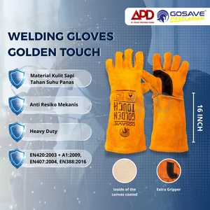 GOSAVE Golden Touch Premium Cowhide Welding Safety Gloves (16 Inch)