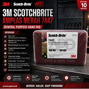 3M Scotch-Brite Amplas Merah 7447 General Purpose Hand Pad (Sandpape Paper)