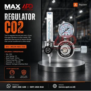 MAX WELDER  Alat Ukur Tekanan Gas (Regulator) CO2
