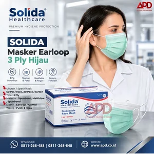 SOLIDA Masker Earloop 3 Ply Hijau 