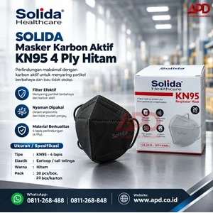 SOLIDA Masker Karbon Aktif KN95 4 Ply Hitam 