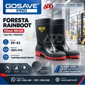 GOSAVE Pro Foresta Rainboot Hitam Merah 