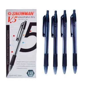 Pulpen dan Pensil Ballpoint Snowman V5 Hitam 0.7mm