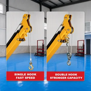Mini Crane Hidrolik Elektrik 1 Ton 12V DC Rotasi 360° Wireless Remote