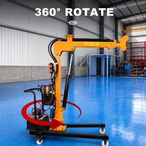 Mini Crane Hidrolik Elektrik 1 Ton 12V DC Rotasi 360° Wireless Remote