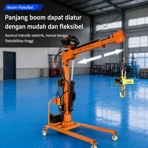 Mini Crane Hidrolik Elektrik 1 Ton 12V DC Rotasi 360° Wireless Remote