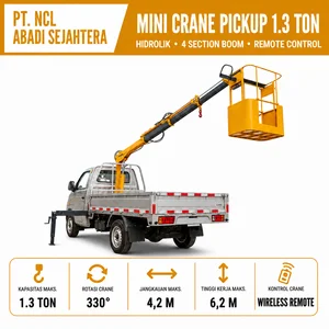 Mini Crane Pickup Hidrolik 1.3T / 1.8T / 2.8T / 800Kg 4 Section Boom Remote Control