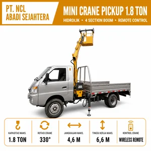 Mini Crane Pickup Hidrolik 1.8T / 2.8T / 800Kg / 1.3T 4 Section Boom Remote Control