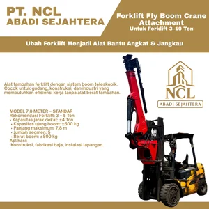 PT NCL ABADI SEJAHTERA Forklift Fly Boom Crane Hidrolik 7.8 Meter Attachment Lengan Boom untuk Angkat & Jangkau Untuk Forklift 3-5 Ton Sistem Hidrolik Manual Fleksibel