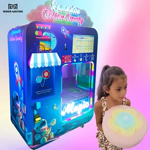 New Style full Automatic Commercial Cotton Candy fairy floss Vending making Machine With Coin Bill credit card Acceptor