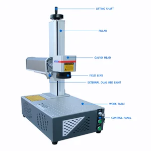 20w 20 Watt Metal Fiber Laser Engraver Copper Silver Gold Name Plate Jewelry Engraving Machine Fiber Laser Marking