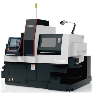 Swiss lathe China MX366 CNC mesin pemutar otomatis dual spindle 6 sumbu dengan 34 alat