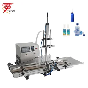 2 Diving Head Magnetic Pump Automatic Desktop CNC Liquid Water Filler With Conveyor for Perfume Filling Machine