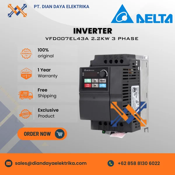 VFD007EL43A 2.2KW 3 Phase - DELTA - INVERTER | Dian Daya Elektrika
