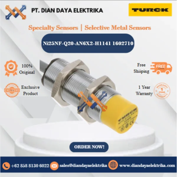   Turck Specialty Sensors Selective Metal Sensors Ni25NF-Q20-AN6X2-H1141 1602710 Inductive Proximity Switches