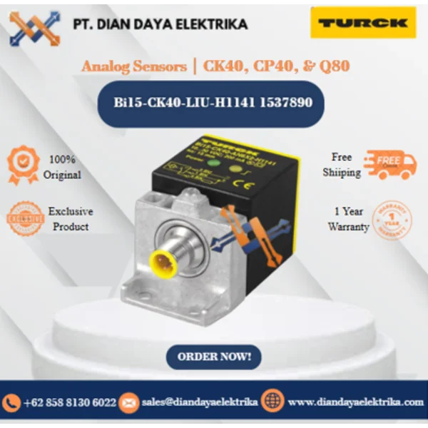 Turck Analog Sensors CK40 CP40 & Q80 Bi15-CK40-LIU-H1141 1537890 Inductive Proximity Switches