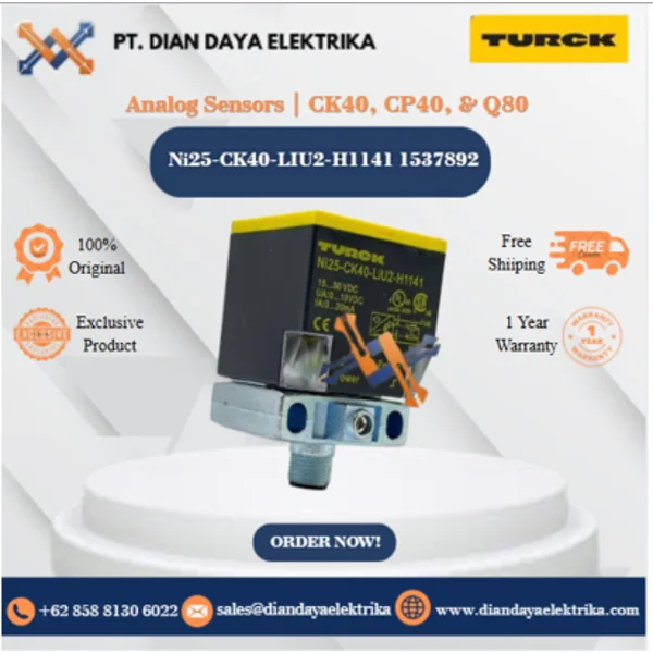 Turck Analog Sensors  CK40 CP40 Q80 Ni25-CK40-LIU2-H1141 1537892 Inductive Proximity Switches