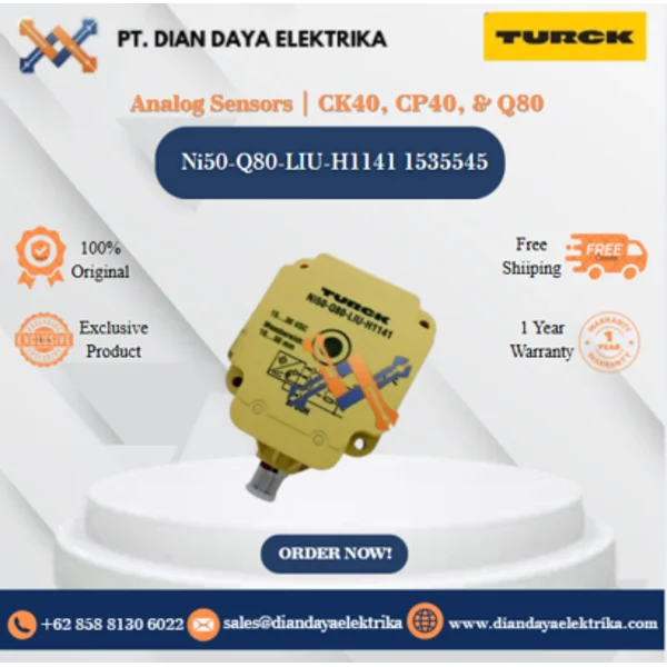 Turck Analog Sensors  CK40 CP40 & Q80 Ni50-Q80-LIU-H1141 1535545 Inductive Proximity Switches