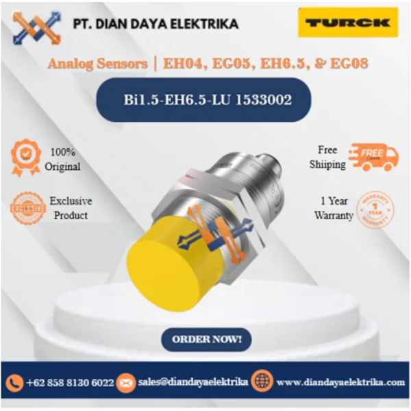 Turck Analog Sensors EH04 EG05 EH6.5 & EG08 Bi1.5-EH6.5-LU 1533002 Inductive Proximity Switches