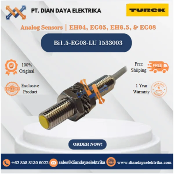 Turck Analog Sensors  EH04 EG05 EH6.5 & EG08 Bi1.5-EG08-LU 1533003 Inductive Proximity Switches